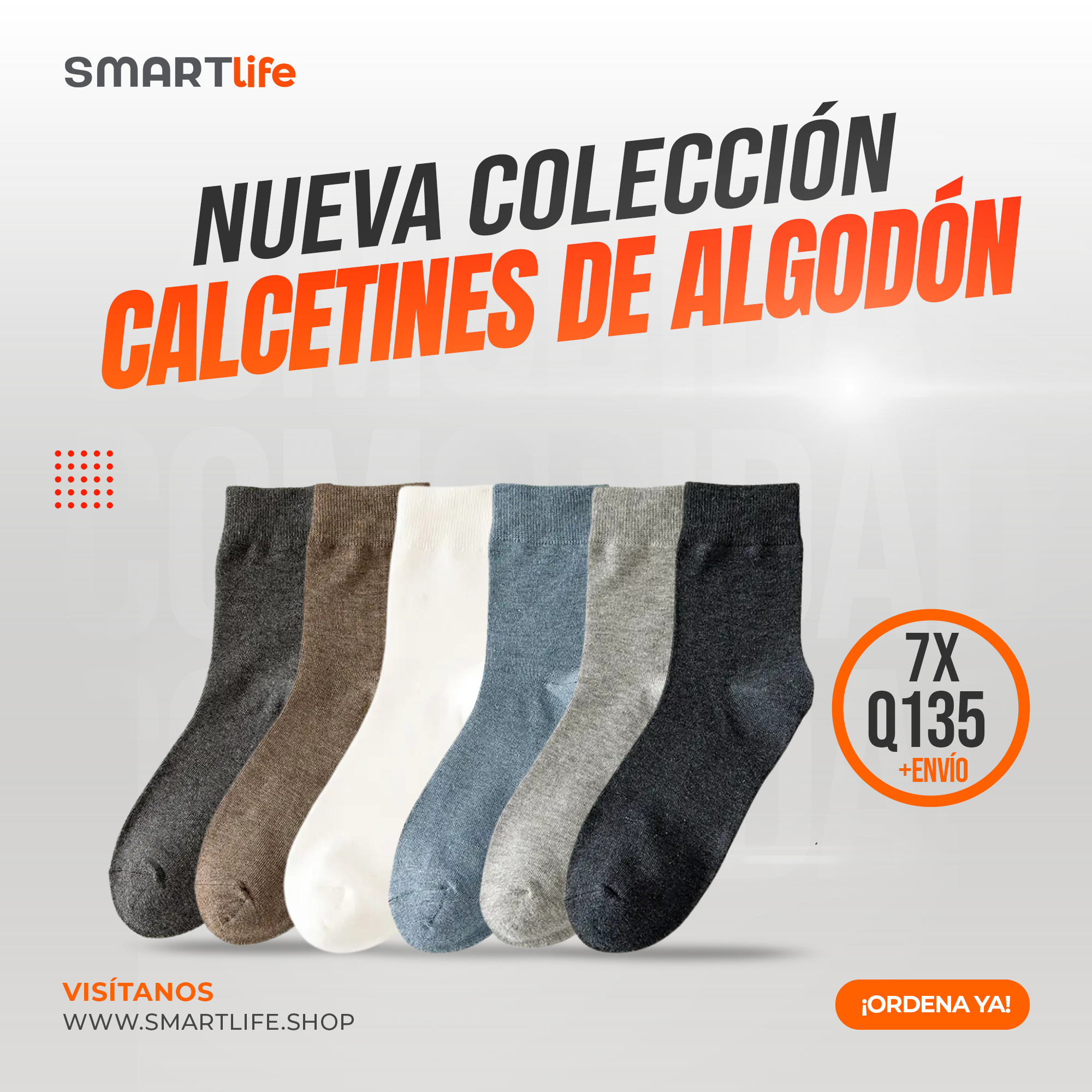 Calcetines de algodón lisos