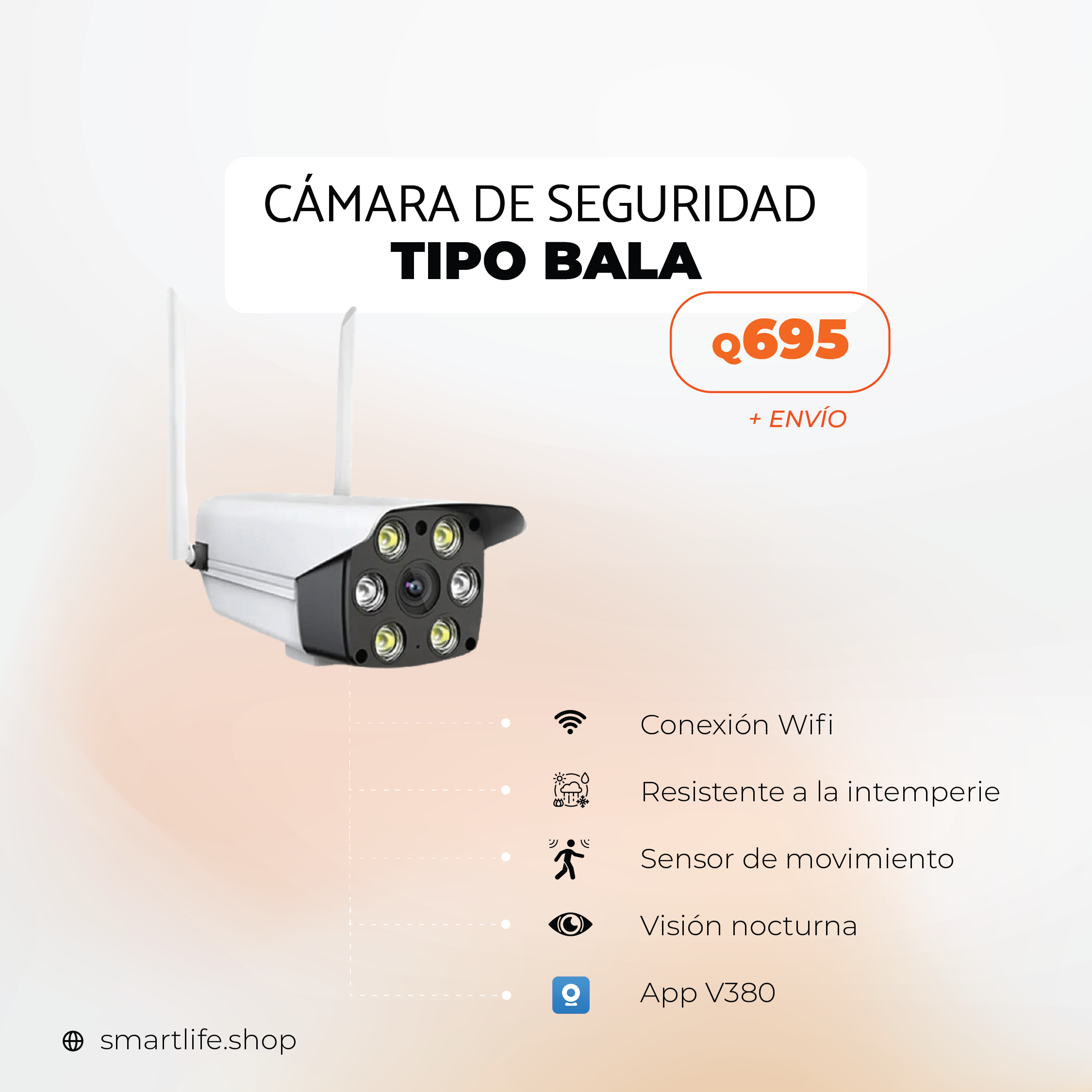 Cámara de Seguridad tipo Bala WiFi