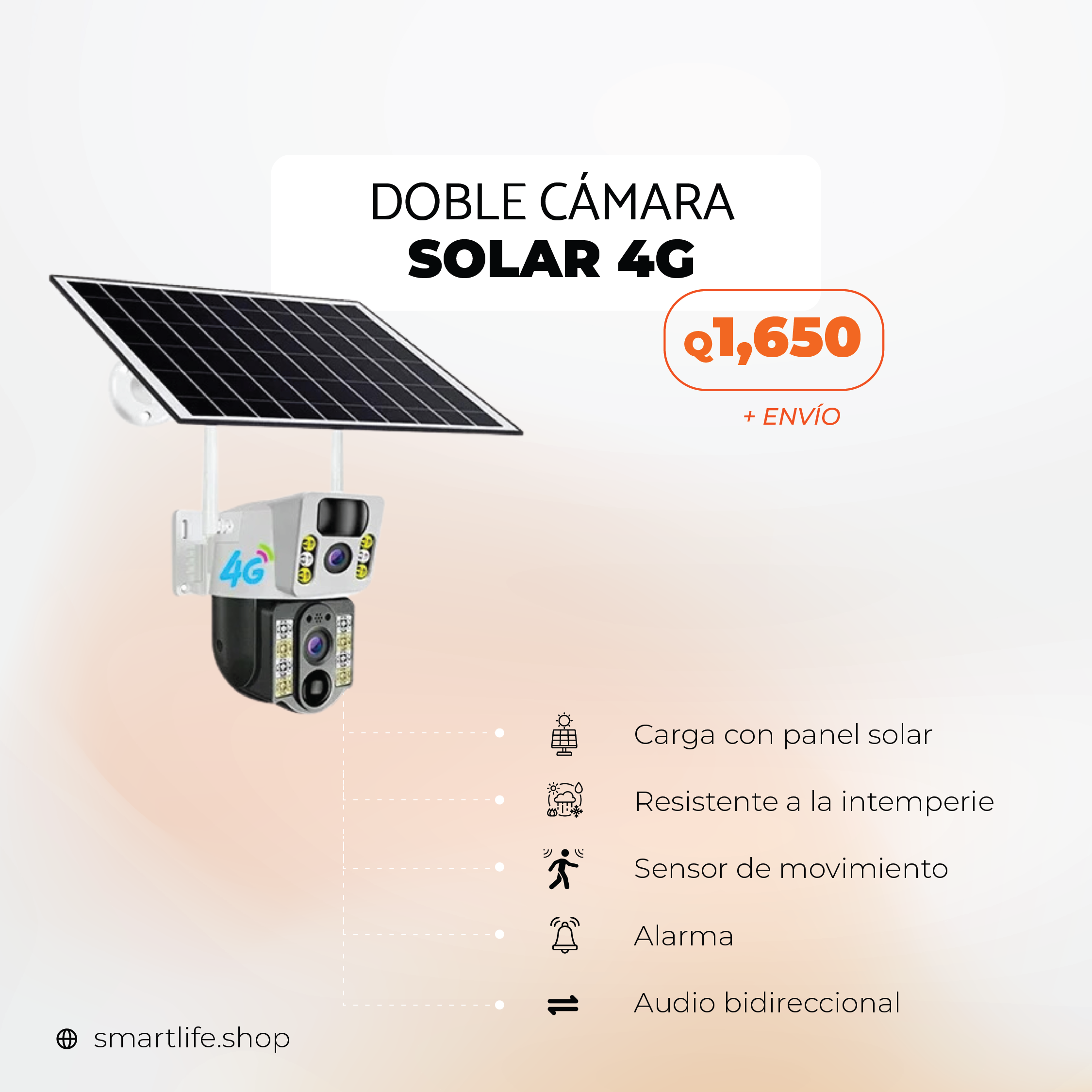Doble Cámara Solar 4G