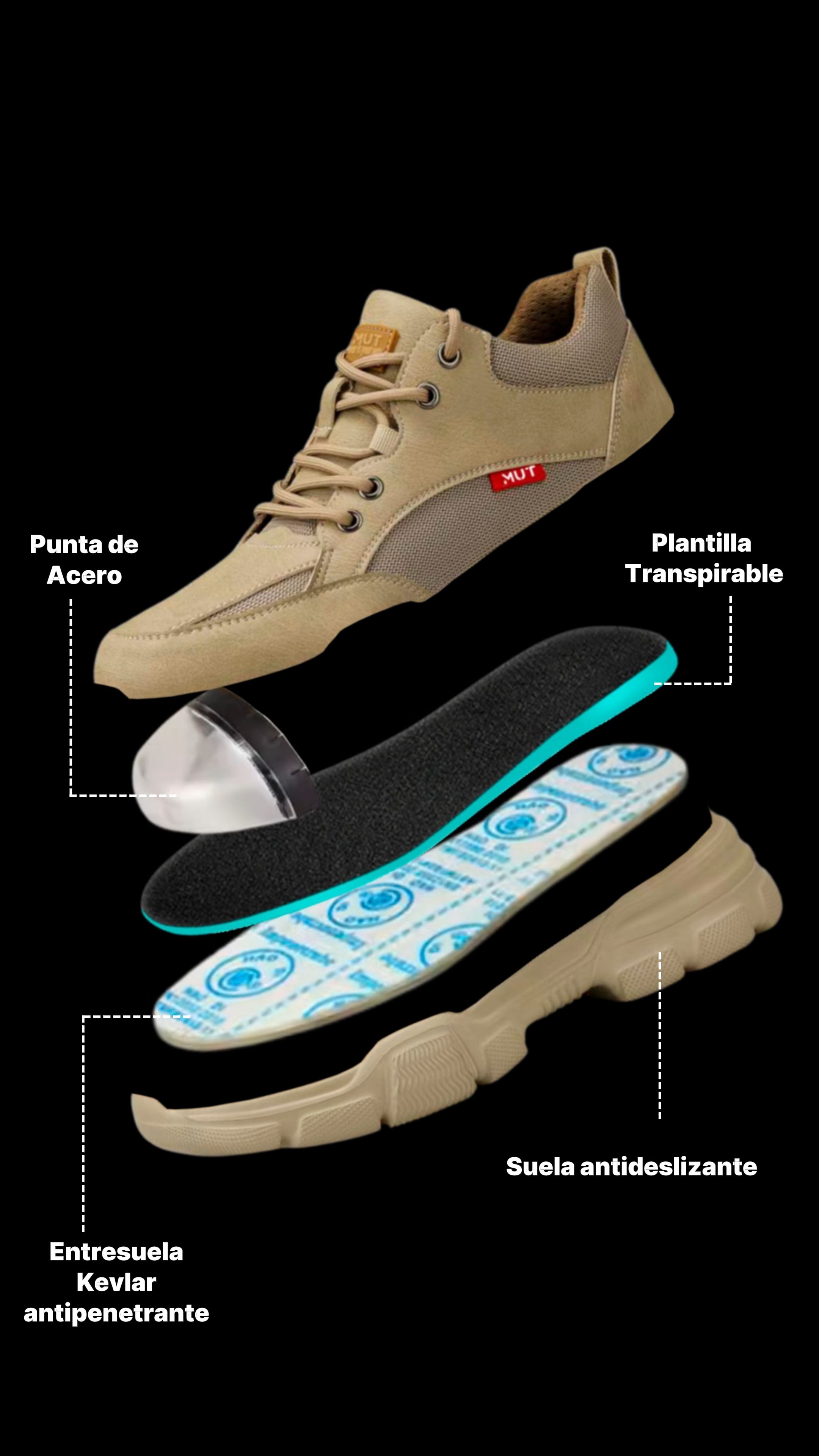 Zapatos de seguridad Institucionales MUT Impermeables