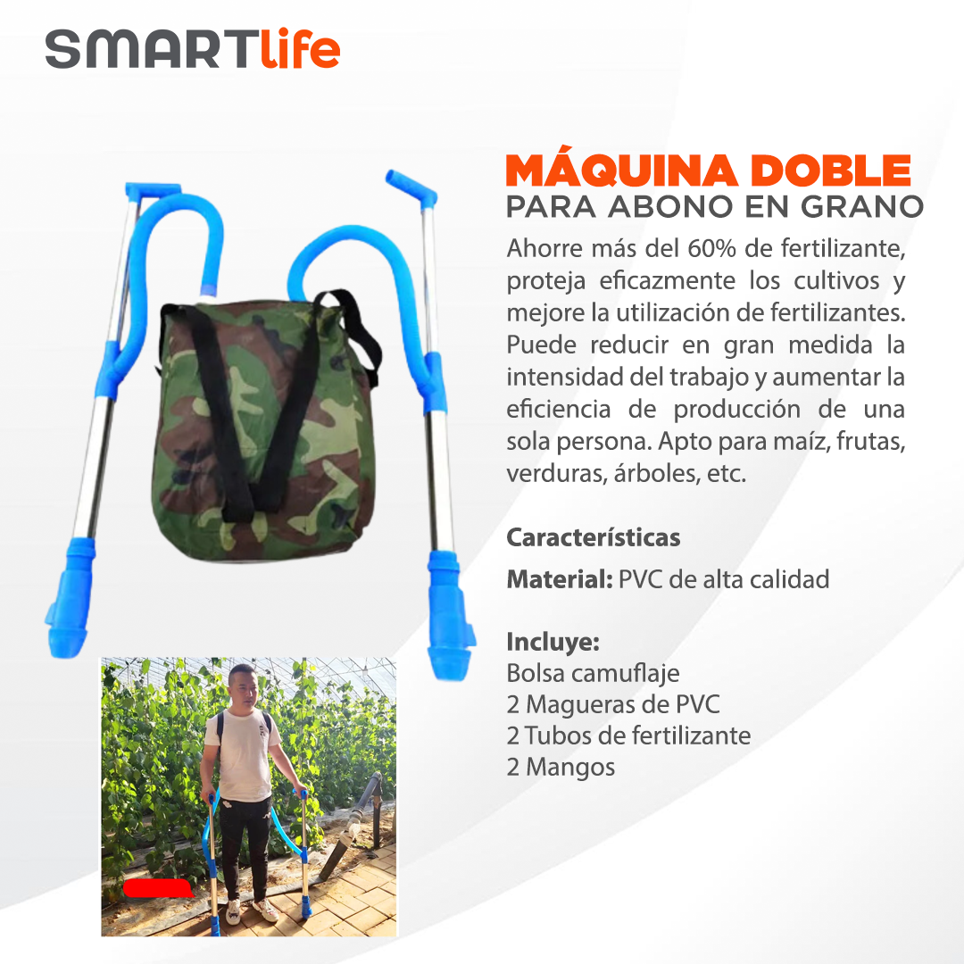 Máquina doble para abono en grano