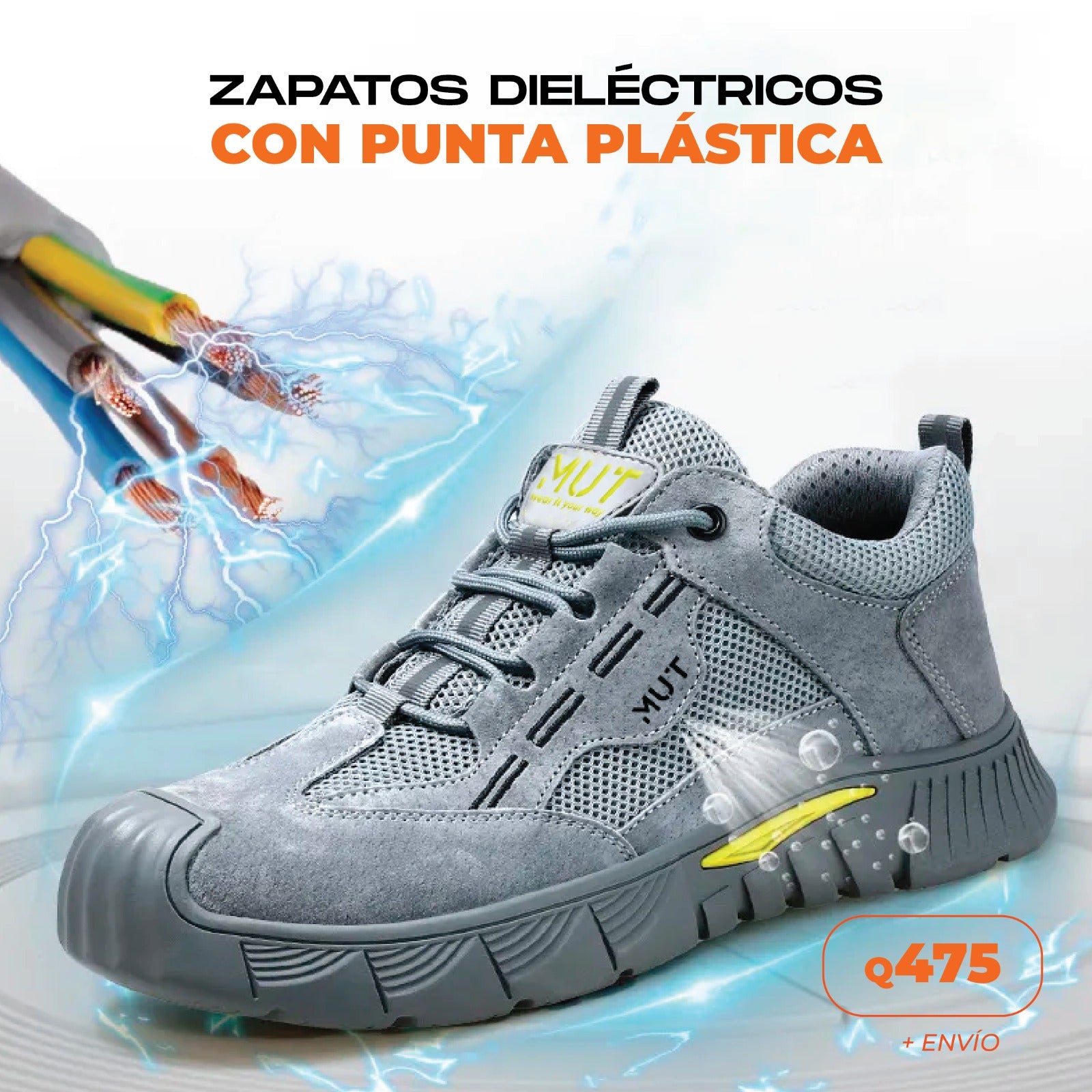 Zapatos Dieléctricos MUT de seguridad industrial aislan hasta 10,000 voltios