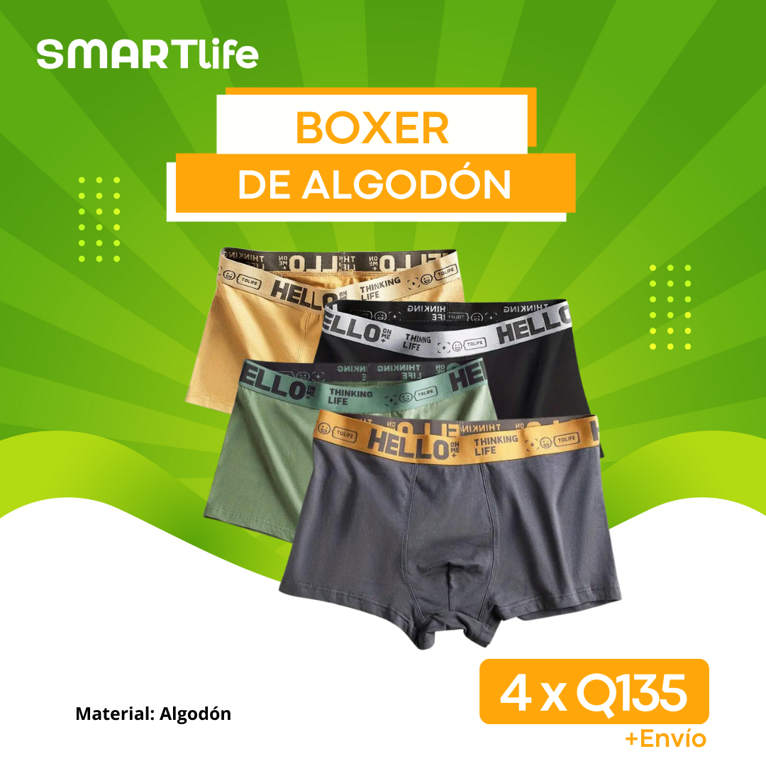 Set de Bóxers de algodón con costura