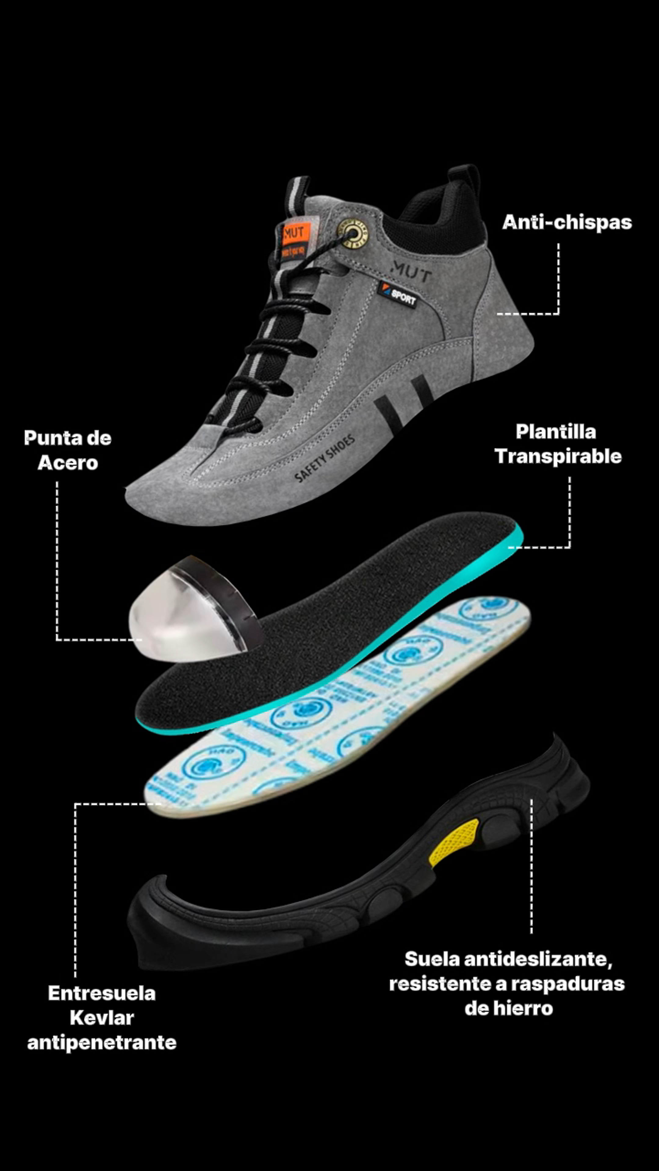 Zapato Soldador Antichispas MUT seguridad industrial