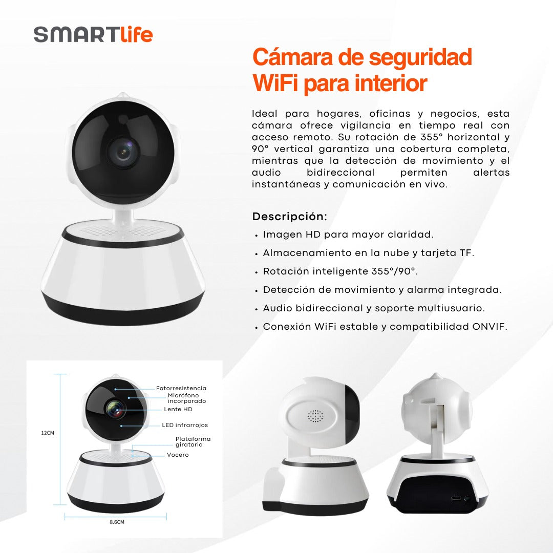 Cámara de seguridad WiFi para interior