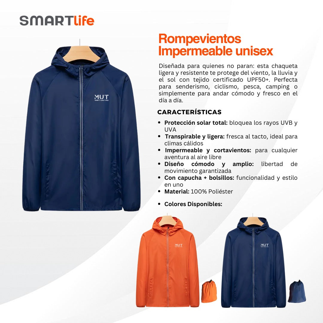 Rompevientos Impermeable Unisex con bolsa MUT