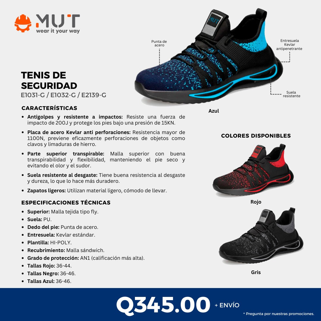 Zapatos Tenis MUT de seguridad industrial