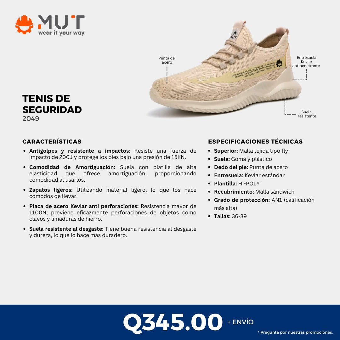 Zapatos de seguridad Tenis Mujer MUT