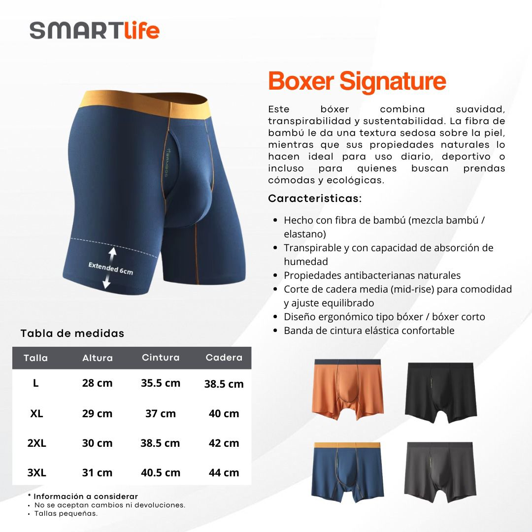 Boxers Signatura de Bambú set de 4 unidades