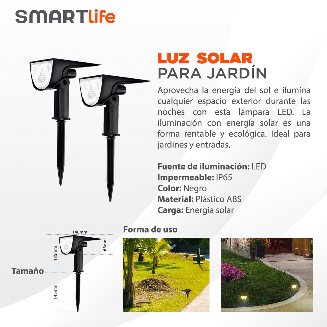 Luz solar para jardín