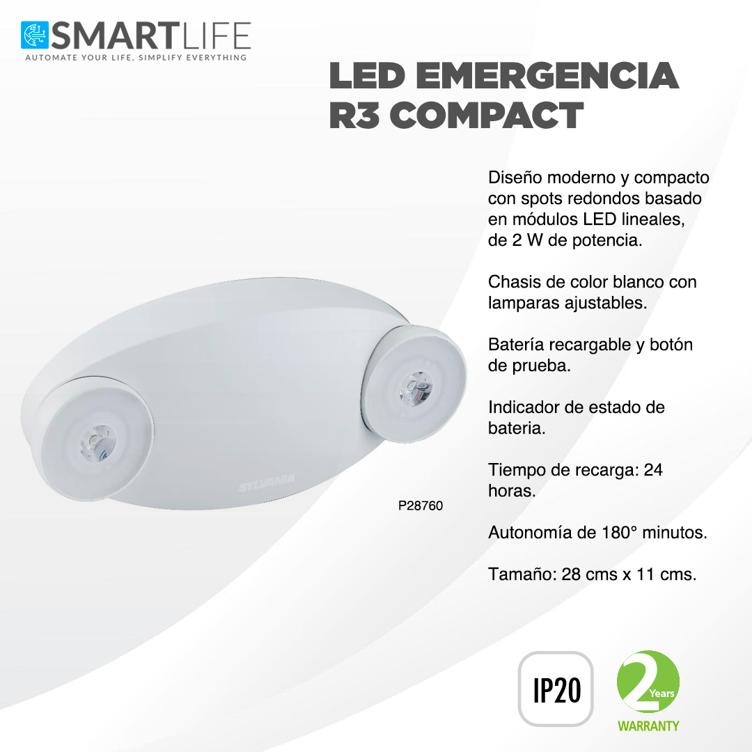 SYLVANIA LED DE EMERGENCIA R3 COMPACT - SmartLife Guatemala