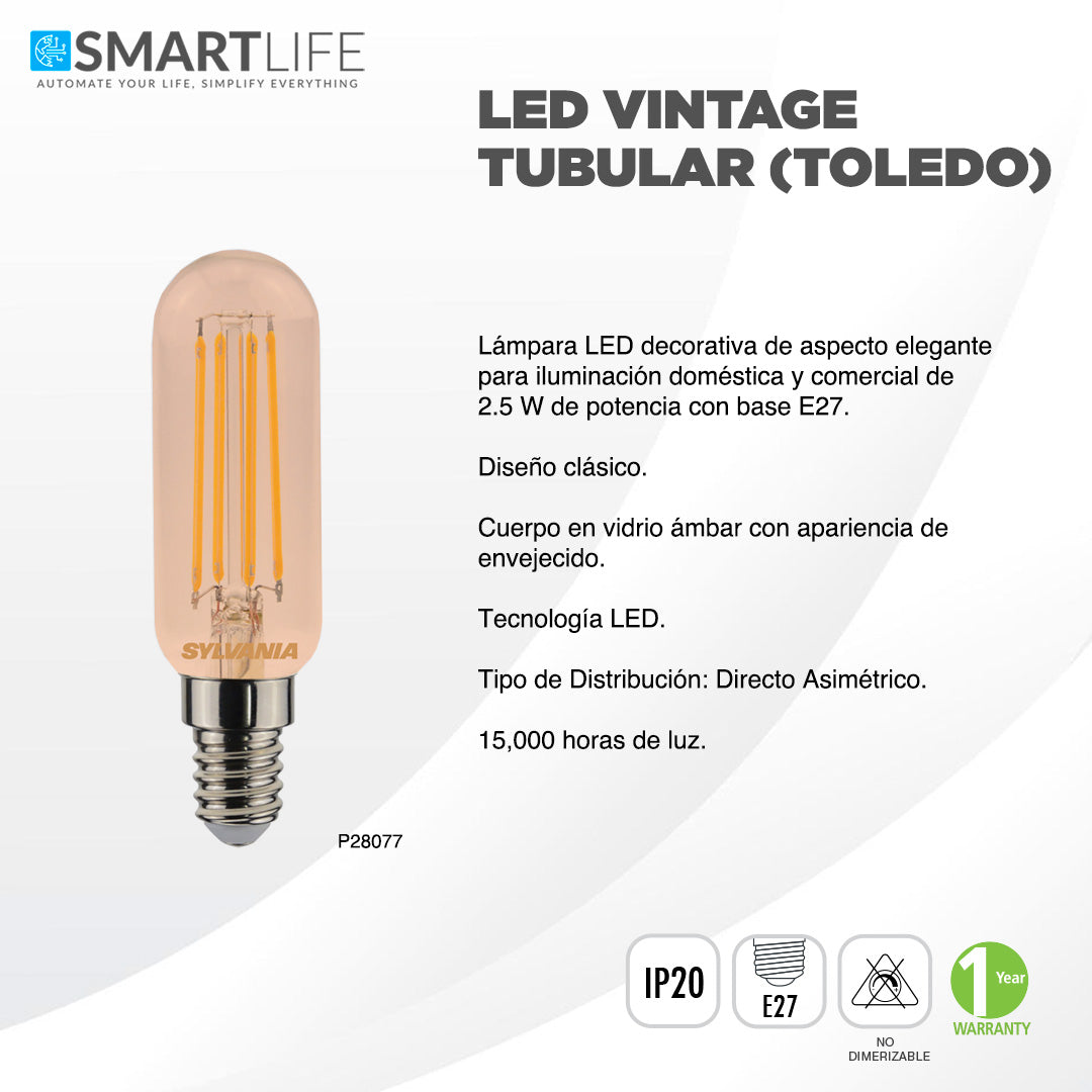 SYLVANIA LED TOLEGO VINTAGE TUBULAR - SmartLife Guatemala