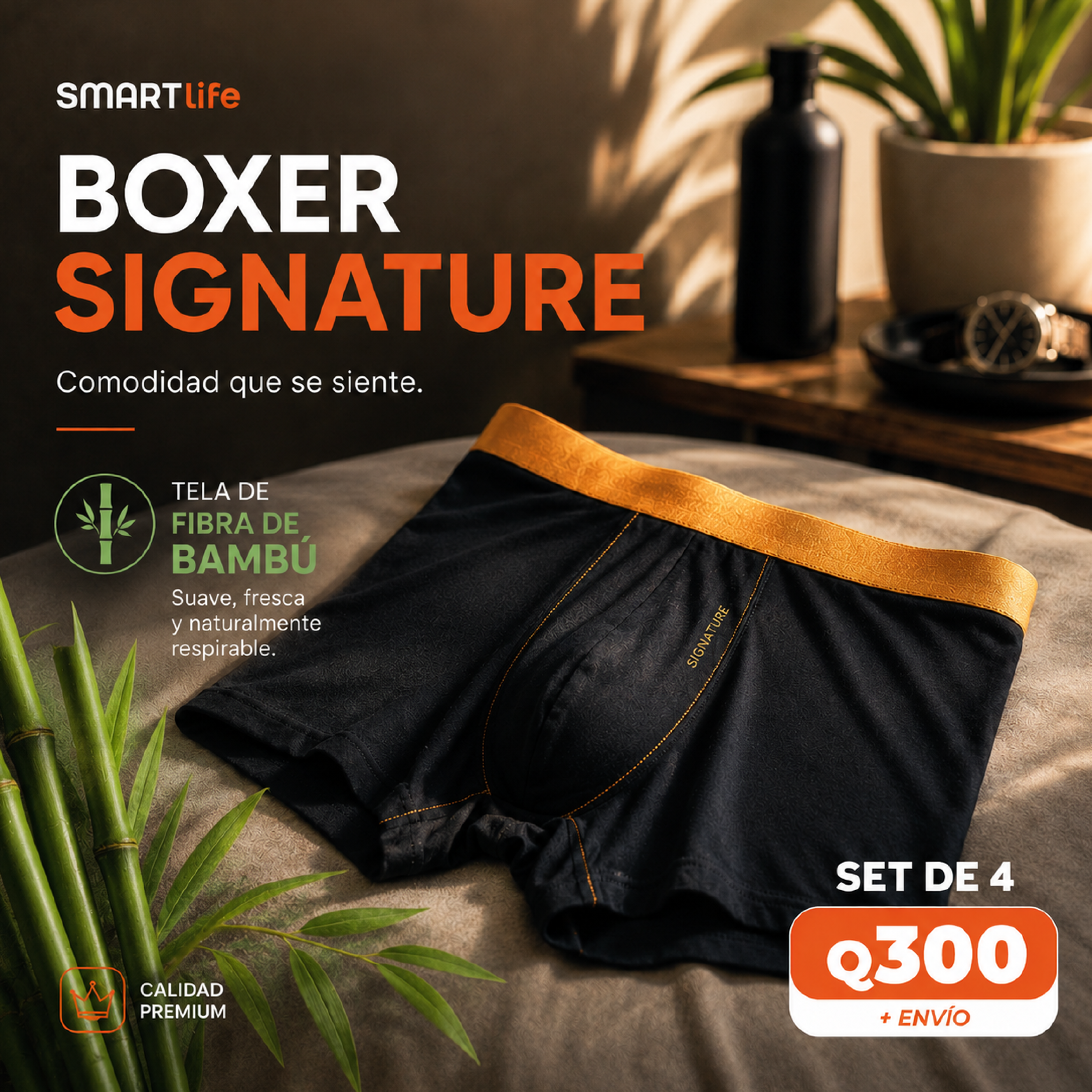 Boxers Signatura de Bambú set de 4 unidades