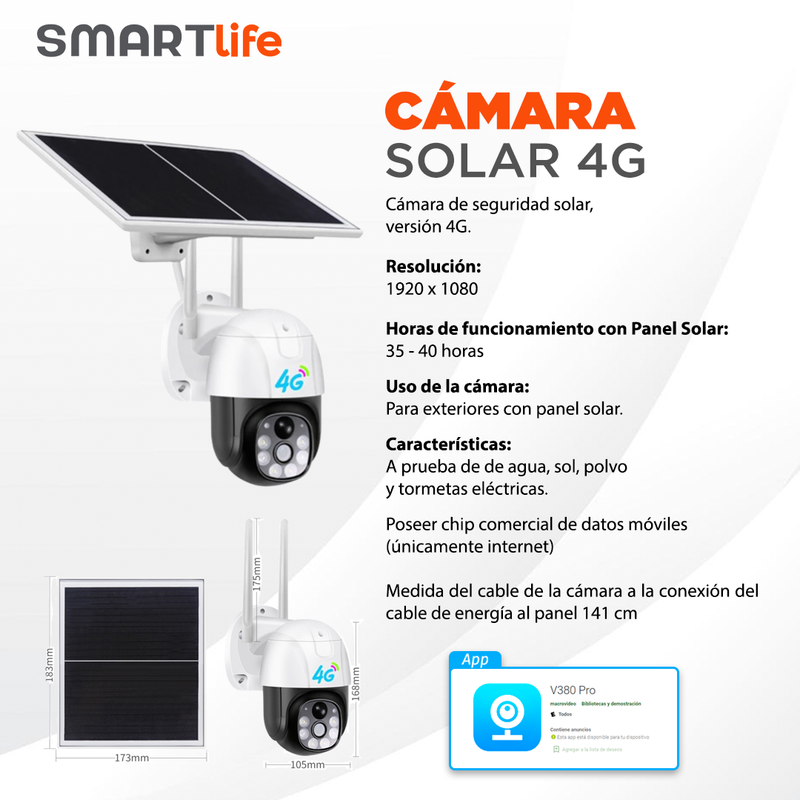Cámara solar 4G - SmartLife Guatemala