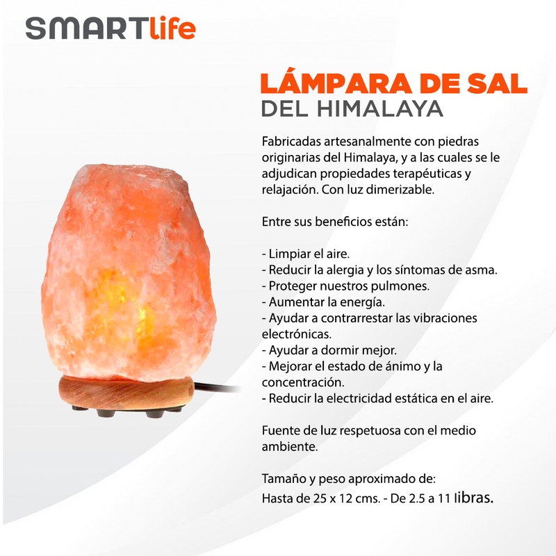 Lámpara sal del Himalaya piedra - Biocristal - Armonía Integral