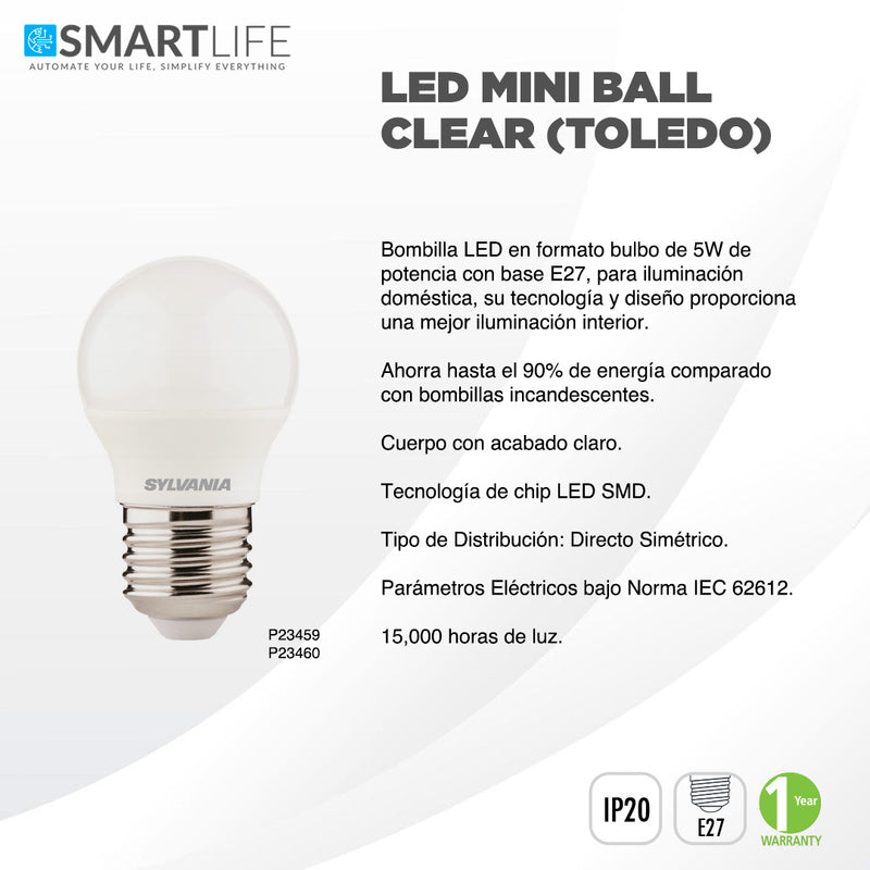 SYLVANIA LED TOLEDO MINI BALL CLEAR - SmartLife Guatemala