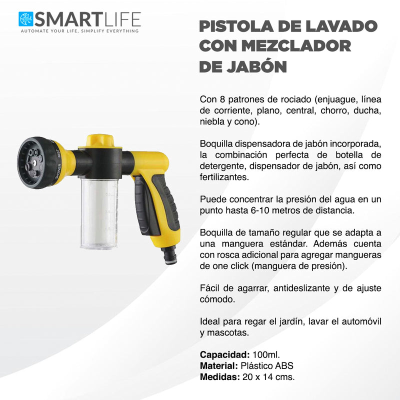 Pistola de Lavado con Mezclador de Jabón - SmartLife Guatemala