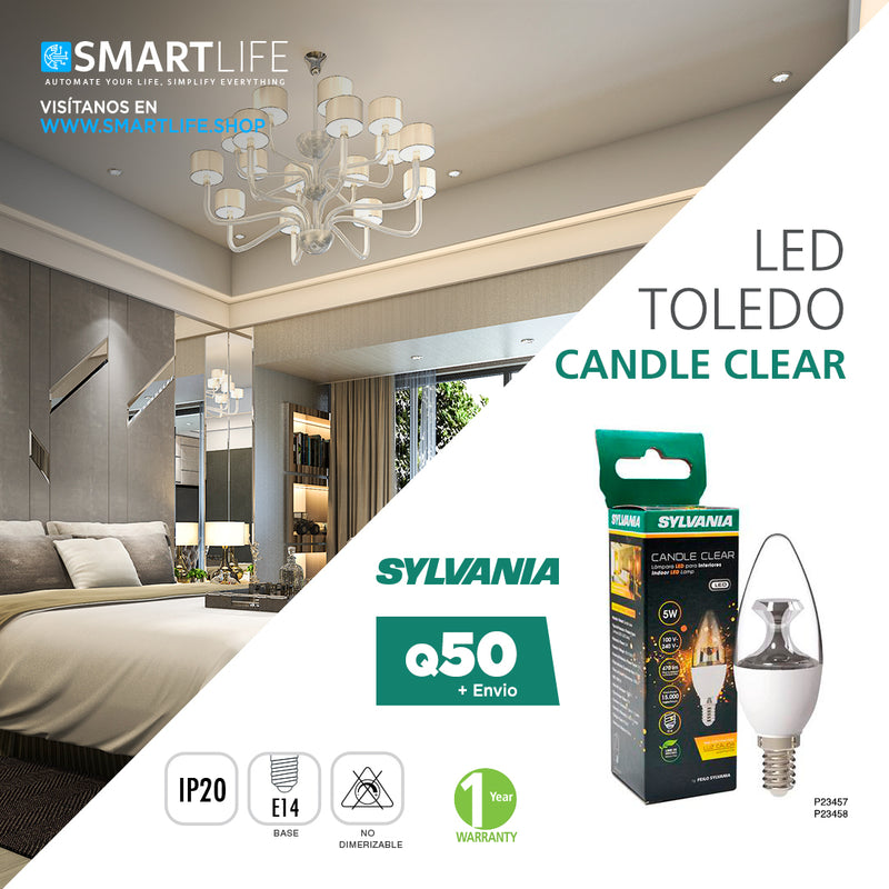 SYLVANIA LED TOLEDO CANDLE CLEAR - SmartLife Guatemala
